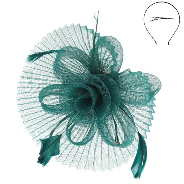 FLORAL FEATHERED VEIL FASCINATOR
