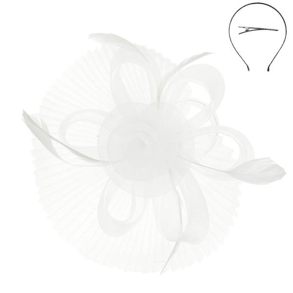 FLORAL FEATHERED VEIL FASCINATOR