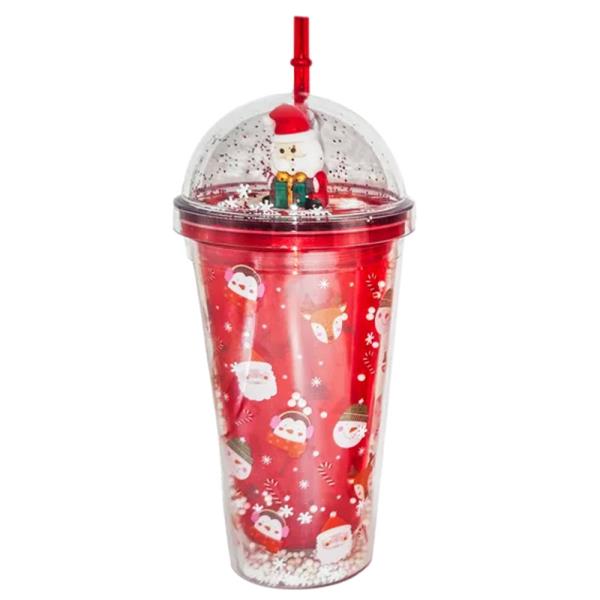 SNOW GLOBE SIP CUP TUMBLER