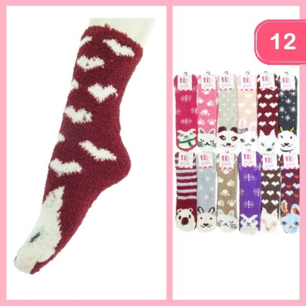 WARM ANIMAL SOCKS (12 UNITS)