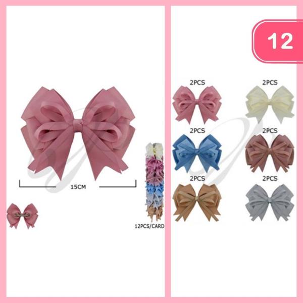 RIBBON HAIR BOW (12 UNITS)