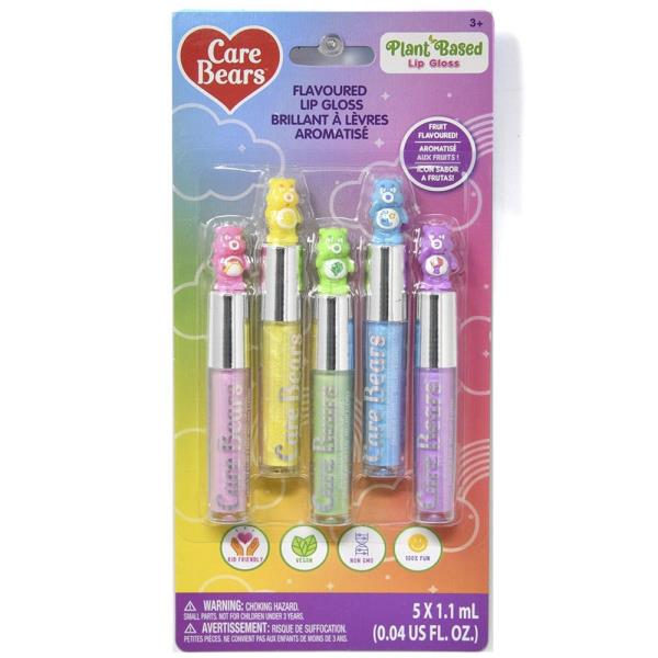 CARE BEARS 5PC LIP GLOSS W TOPPERS