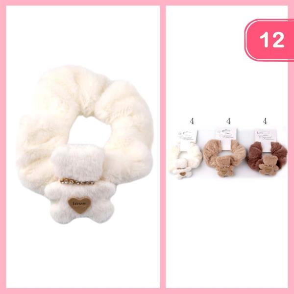 CUTE BEAR HAIR SCRUNCHIE (12 UNITS)