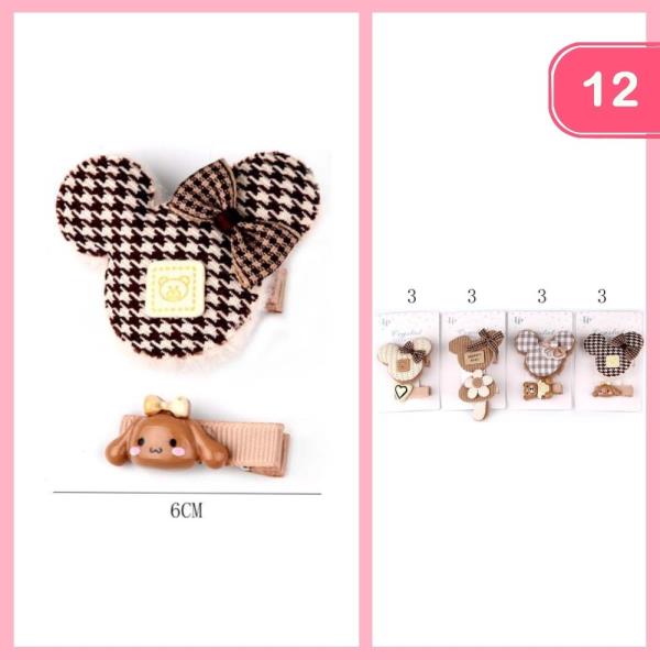CUTE FUN HAIR PINS (12 UNITS)