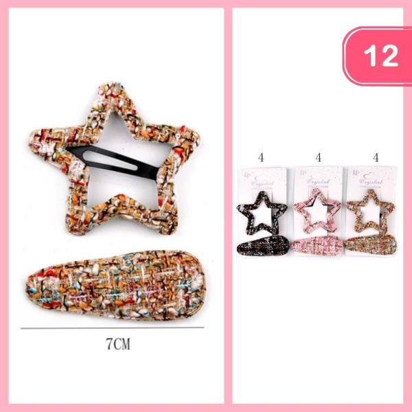 STAR SNAP HAIR PIN (12 UNITS)