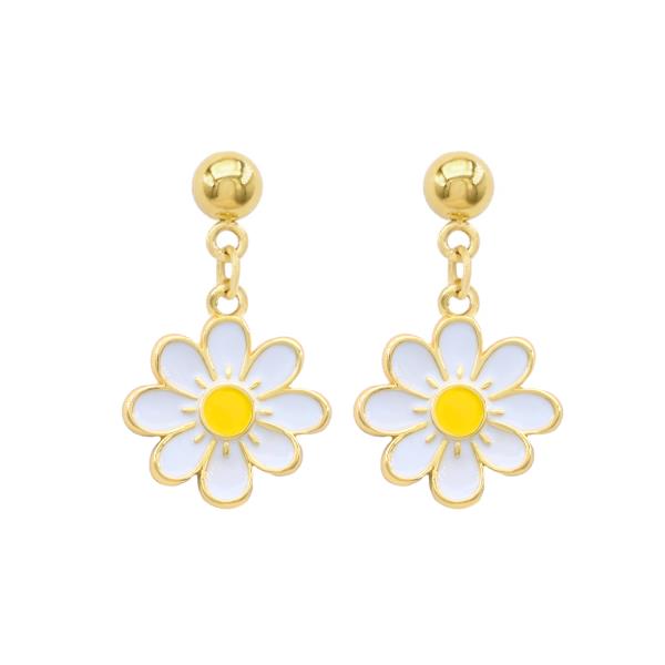 DAISY STAINLESS STEEL DANGLE EARRING