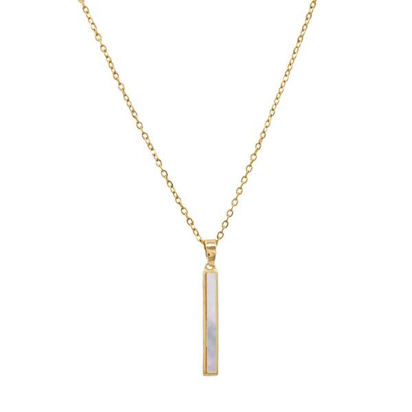 MOTHER OF PEARL STAINLESS STEEL NECKLACE