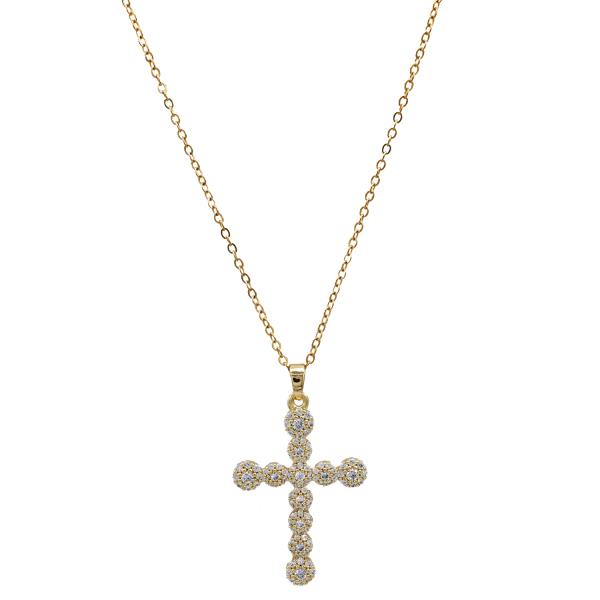 CROSS CZ STAINLESS STEEL NECKLACE