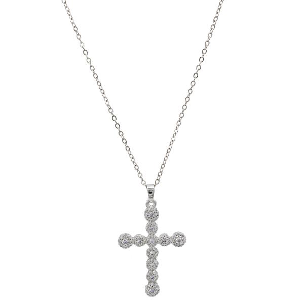CROSS CZ STAINLESS STEEL NECKLACE