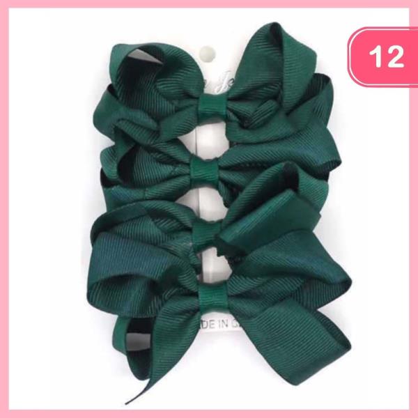 RIBBON HAIR BOW SET (12 UNITS)