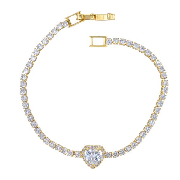 HEART ROUND CZ BRACELET