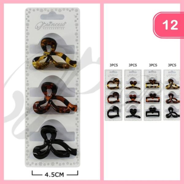 BOW HAIR CLAW CLIP (12 UNITS)