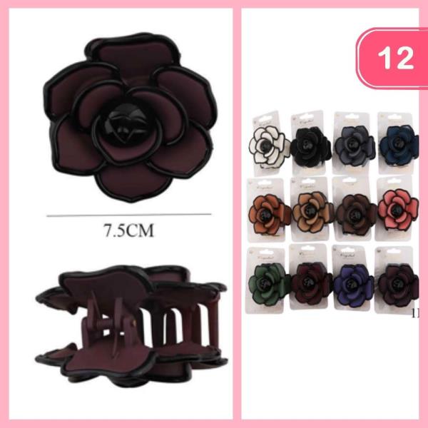 ROSE HAIR CLAW CLIP (12 UNITS)