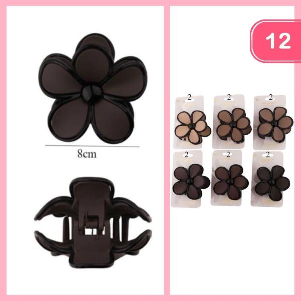 FLOWER HAIR CLAW CLIP (12 UNITS)