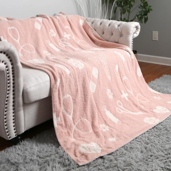 MEDICAL SYMBOLS PATTERN LUXURY SOFT THROW BLANKET