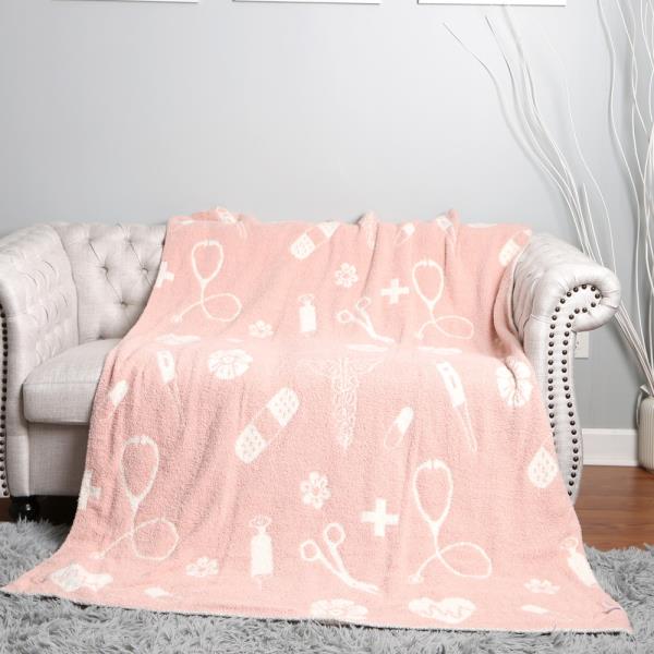 MEDICAL SYMBOLS PATTERN LUXURY SOFT THROW BLANKET