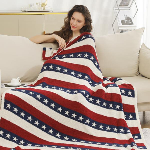 AMERICAN FLAG PATTERN LUXURY SOFT THROW BLANKET