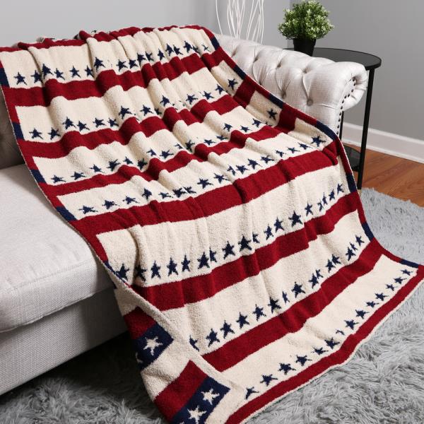 AMERICAN FLAG PATTERN LUXURY SOFT THROW BLANKET
