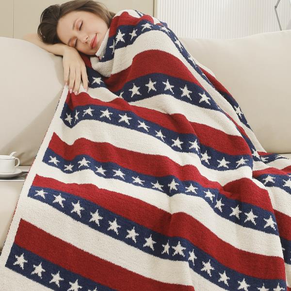 AMERICAN FLAG PATTERN LUXURY SOFT THROW BLANKET