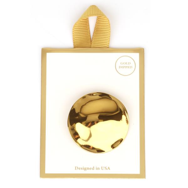 METAL POLISHED DISC BROOCH PIN