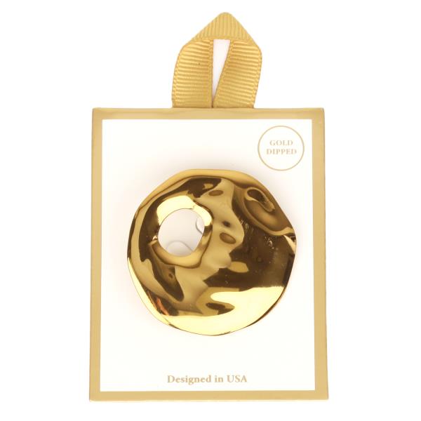 METAL ROUND ORGANIC SHAPE BROOCH PIN