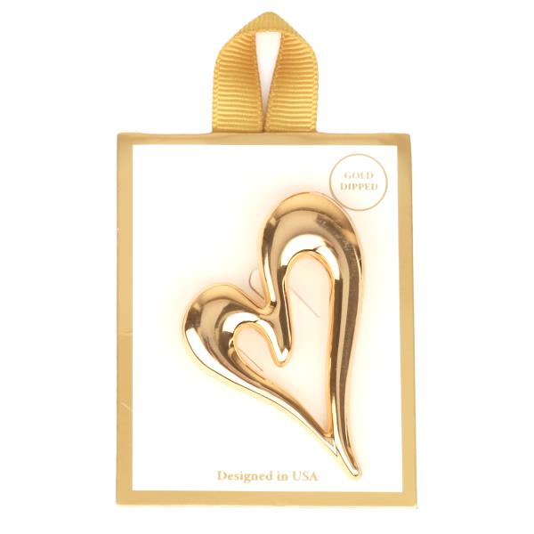 METAL HEART BROOCH PIN