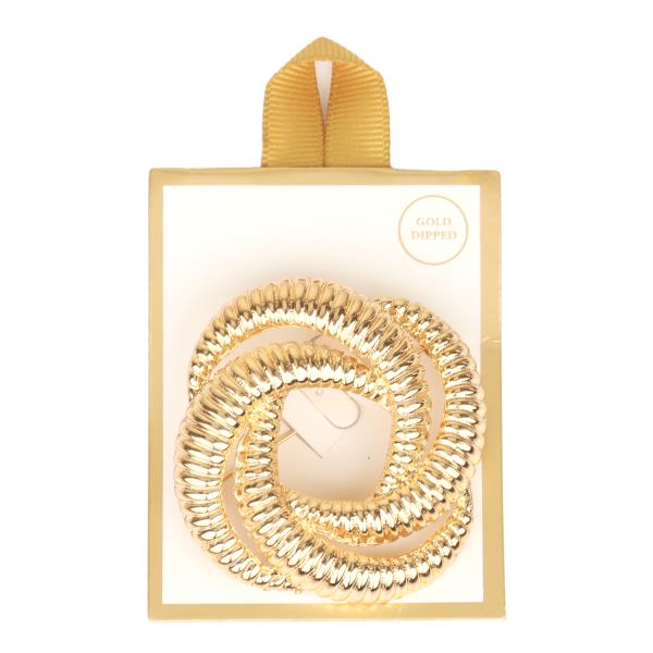 METAL TWISTED ROPE CIRCLE BROOCH PIN