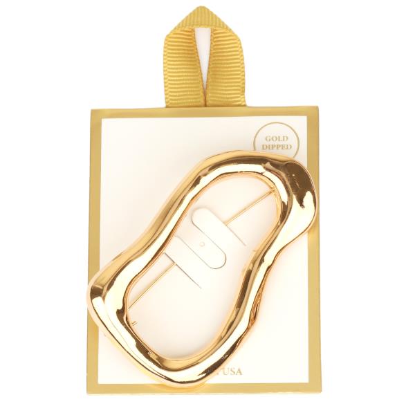 METAL ORGANIC LOOP DESIGN BROOCH PIN
