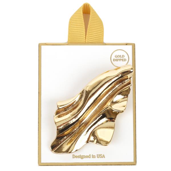 METAL FLOW SCULPTURAL DESIGN BROOCH PIN