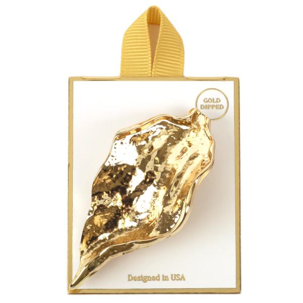 METAL LEAF TEXTURED DESIGN BROOCH PIN
