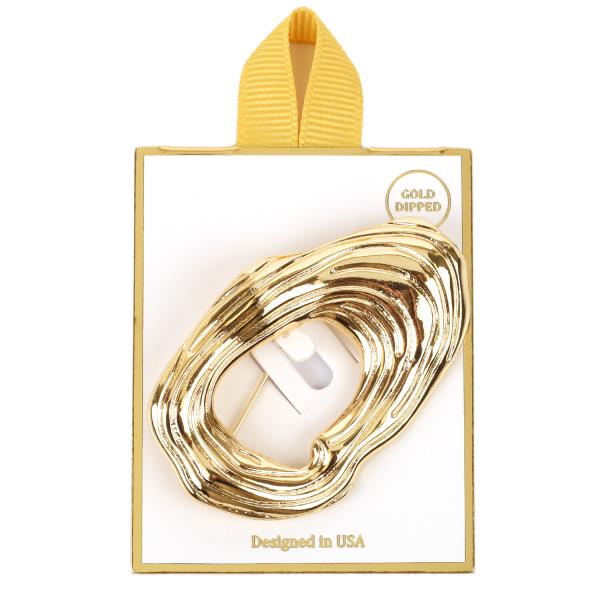 METAL WAVE ABSTRACT DESIGN BROOCH PIN