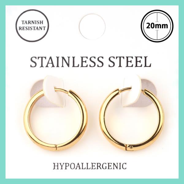 METAL STAINLESS  HOOP HUGGIE EARRING