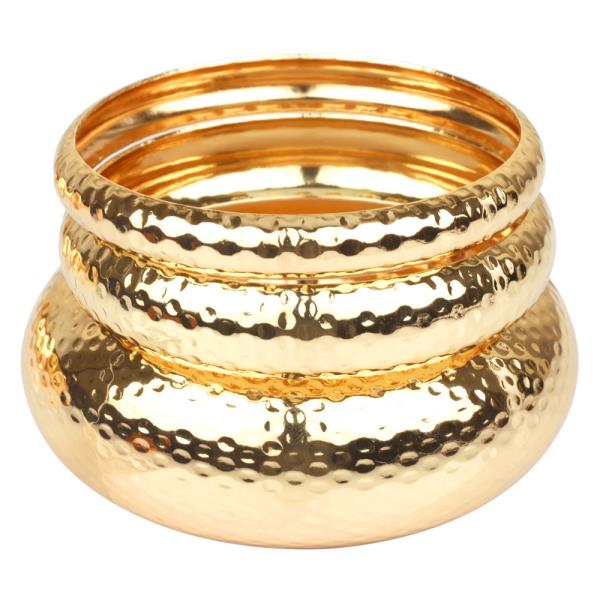 METAL MULTI STACKABLE HAMMERED BANGLE BRACELET