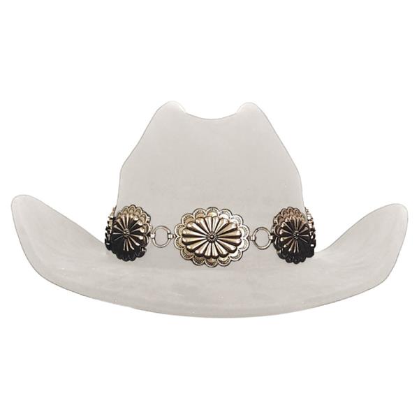 SW OVAL FLORETTE CONCHO BANDED COWBOY HAT