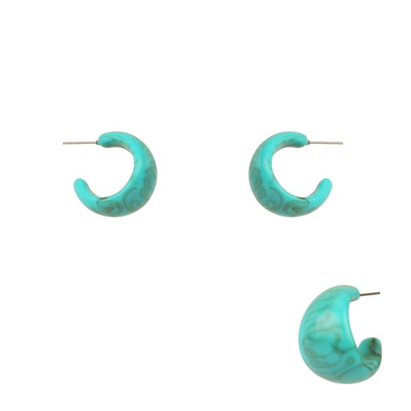 MARBLE HOOP EARRING