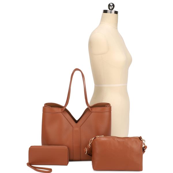 3IN1 FASHION TOTE BAG W CROSSBODY AND WALLET SET