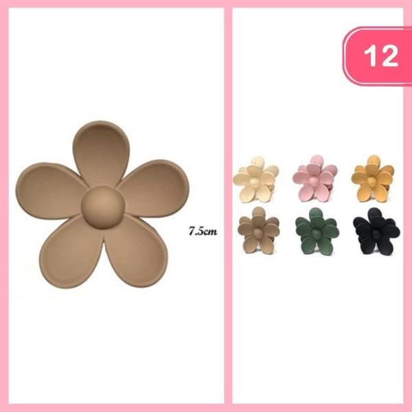 FLOWER HAIR CLAW CLIP (12 UNITS)