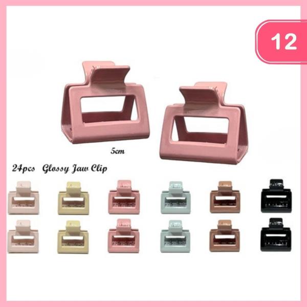 2PC GLOSSY HAIR CLAW CLIPS (12 UNITS)