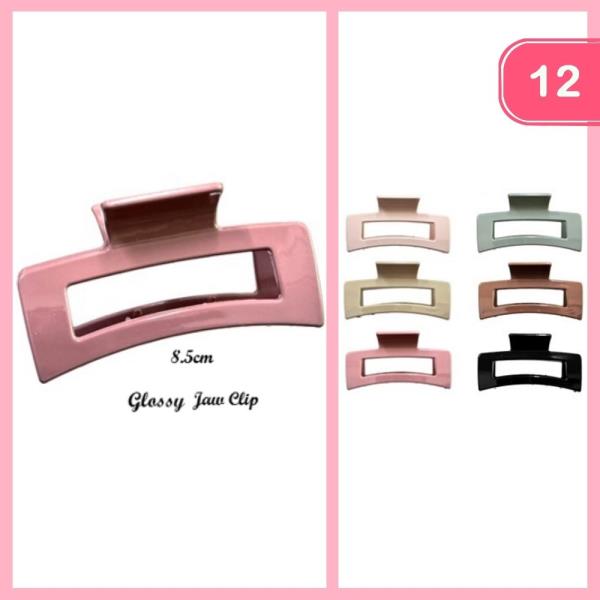 GLOSSY HAIR CLAW CLIP (12 UNITS)