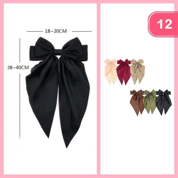 SILK LONG TAIL HAIR BOW (12 UNITS)