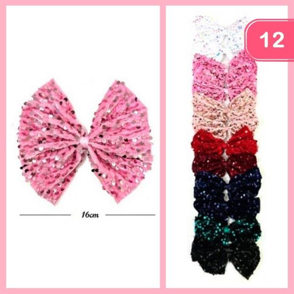 SEQUINS HAIR BOW (12 UNITS)