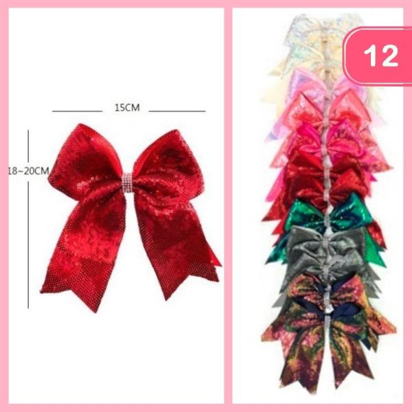 SEGUINS HAIR BOWS (12 UNITS)