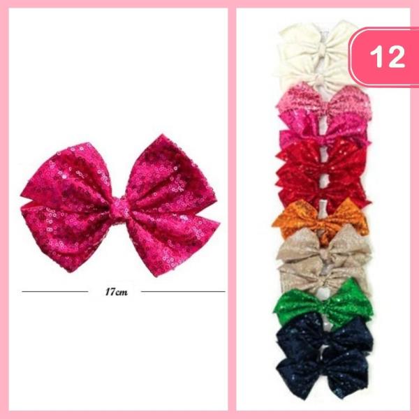 SEQUINS HAIR BOW (12 UNITS)