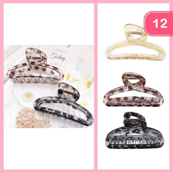 LEOPARD PRINT HAIR CLAW CLIP (12 UNITS)