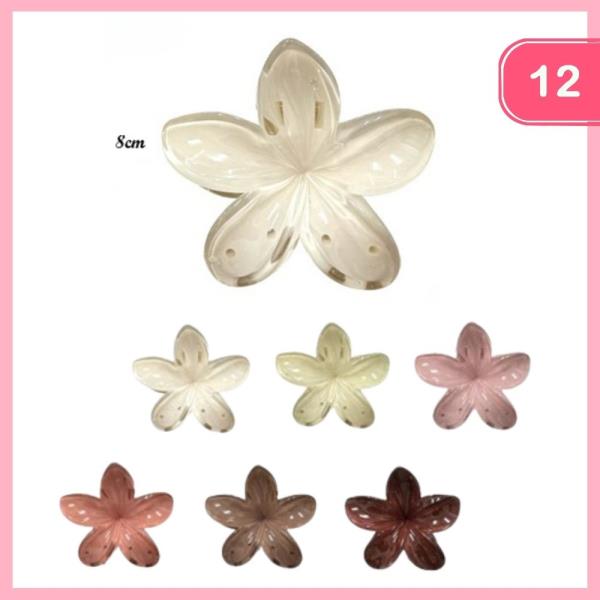 FLOWER HAIR CLAW CLIP (12 UNITS)