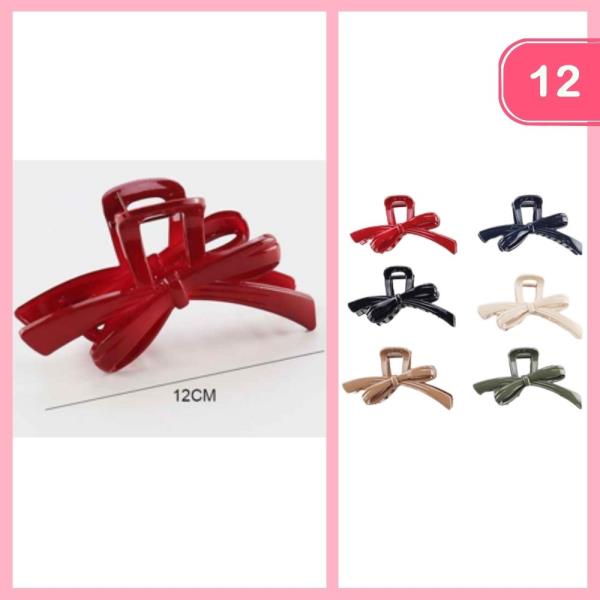 BOW HAIR CLAW CLIP (12 UNITS)