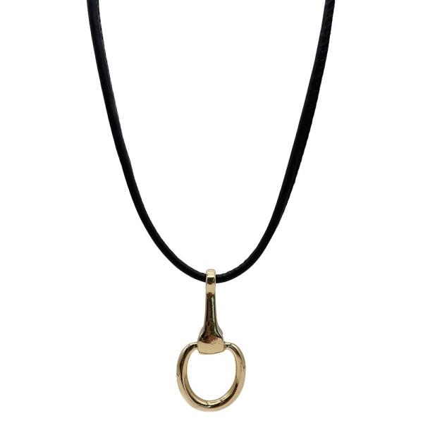 METAL HORSEBIT PENDANT CORD NECKLACE