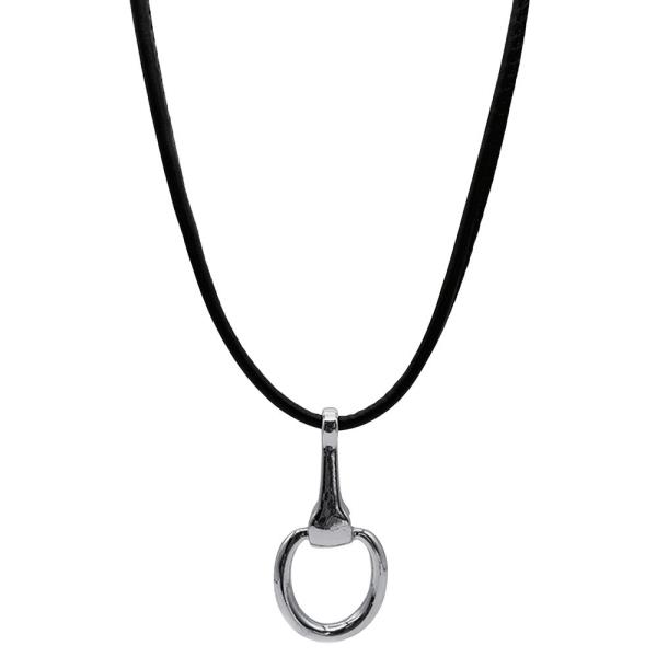 METAL HORSEBIT PENDANT CORD NECKLACE