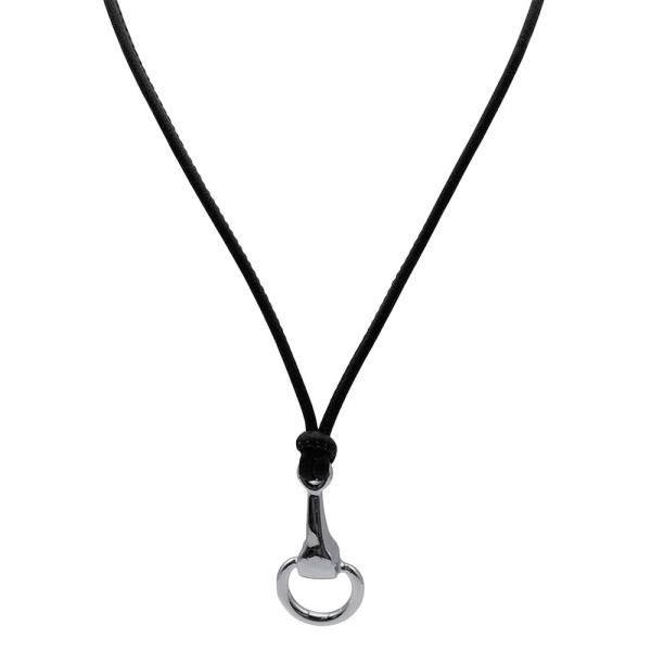 METAL HORSEBIT PENDANT CORD NECKLACE