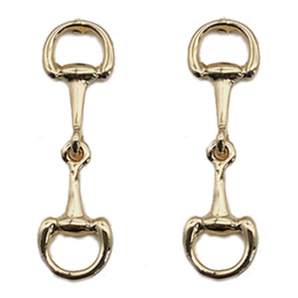 METAL HORSEBIT LINK DANGLE EARRING